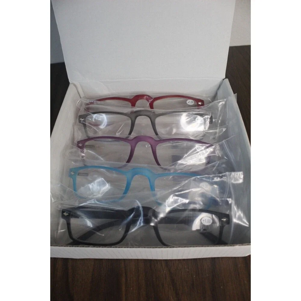 Yogo Vision 5-Pack Reading Glasses Men Women Lightweight +1.00 Magnification